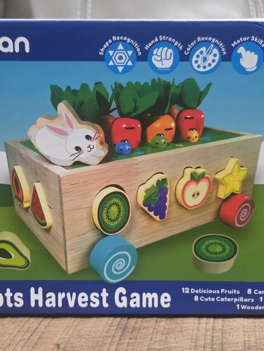 New Carrots Wooden Harvest Game - Kids Wooden Toy - Bin S